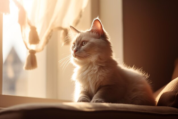 Foto adorable gatito siamés de dos meses de edad