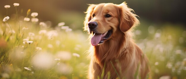 Adorable Golden Retriever Cautivante Disparo De Enfoque