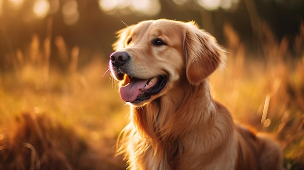 Adorable Golden Retriever Cautivante Disparo De Enfoque