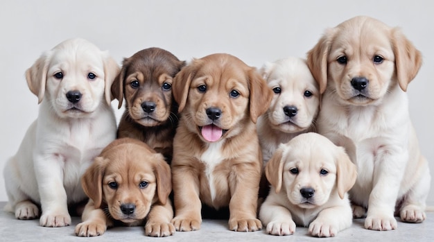 Un adorable grupo de cachorros de Labrador Retriever