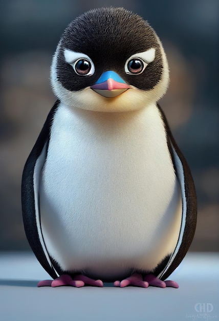 Adorable Madagascar Película Pingüino Tiny Digital Art