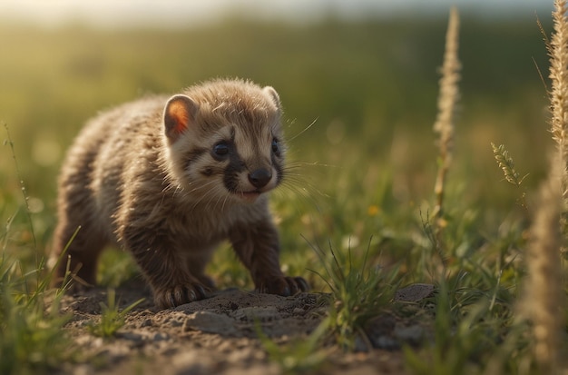 Adorable mini depredador un vistazo a la vida de una comadreja salvaje en las praderas