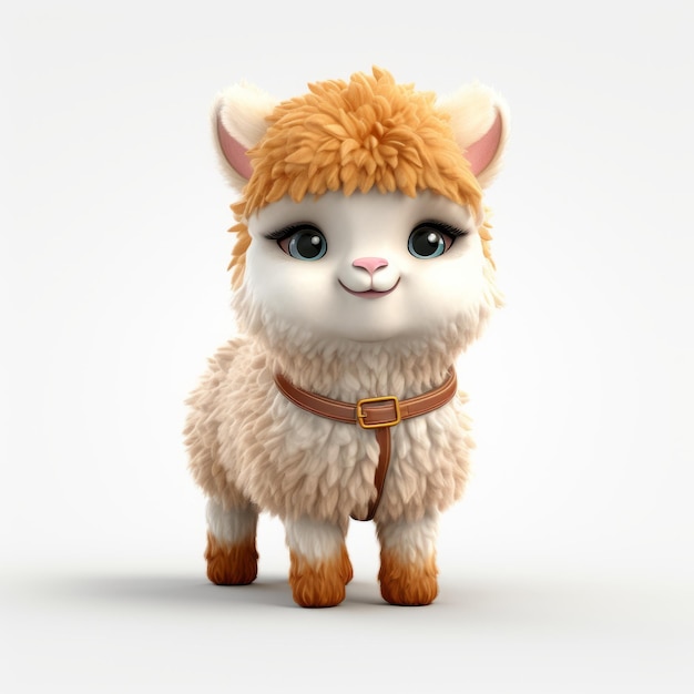 Adorable modelo 3D de alpaca de alta calidad en estilo fantasía para el motor Unreal