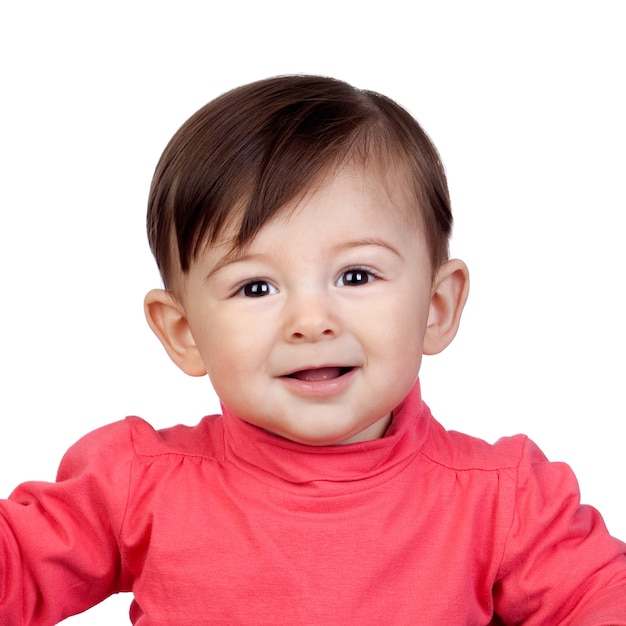 Adorable niña en una caja