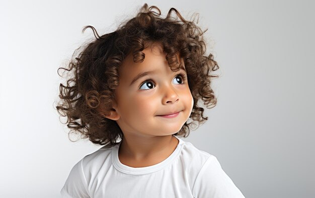 Adorable niño pequeño El encanto de un curioso