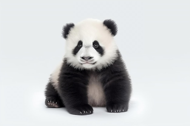 Adorable Panda Cub sobre fondo transparente