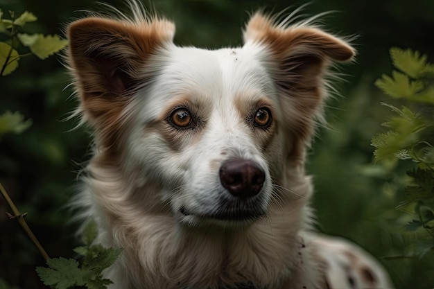 Adorable perro en la hierba IA generativa