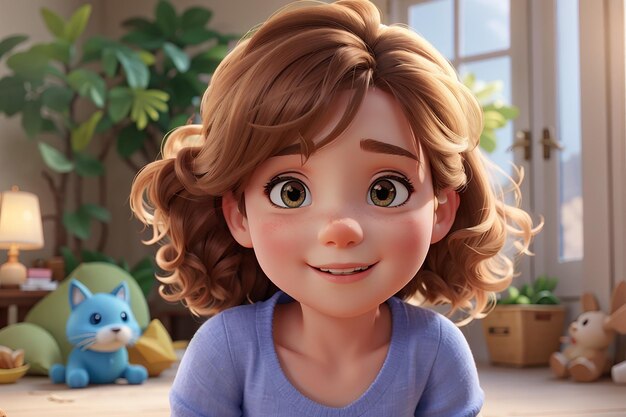 adorable personaje 3d para niños