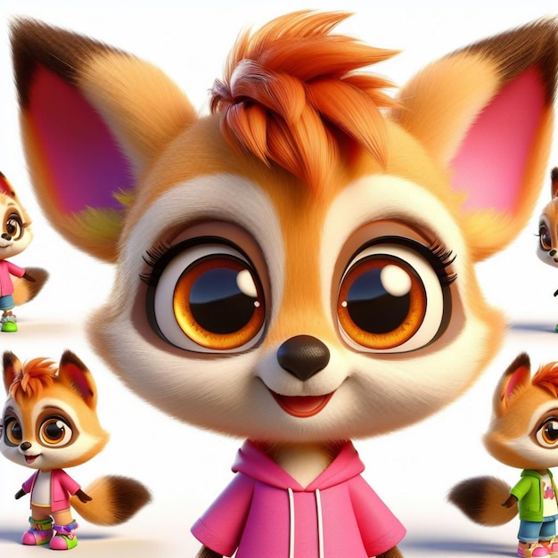 Adorable personaje 3D para niños