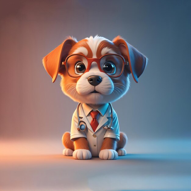 Foto adorable personaje animal renderizado en 3d generado por ia