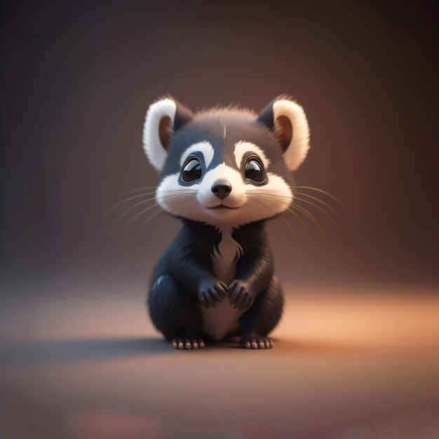 Foto adorable personaje animal renderizado en 3d generado por ia