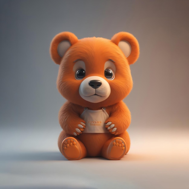 Adorable personaje animal renderizado en 3D generado por IA