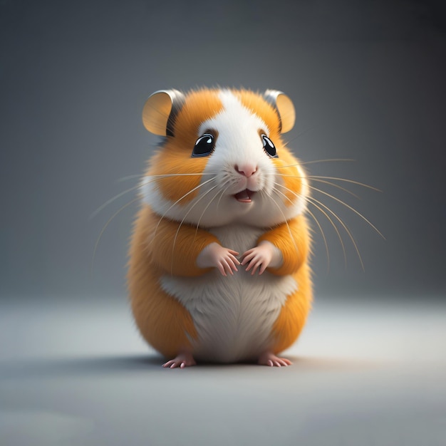 Foto adorable personaje animal renderizado en 3d generado por ia