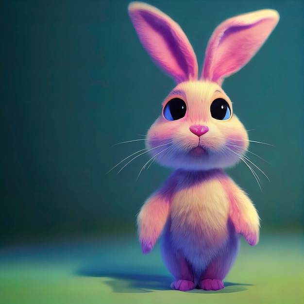 Adorable personaje de conejo en una encantadora ilustración AIGenerated