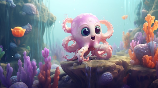 El adorable pulpo en 3D