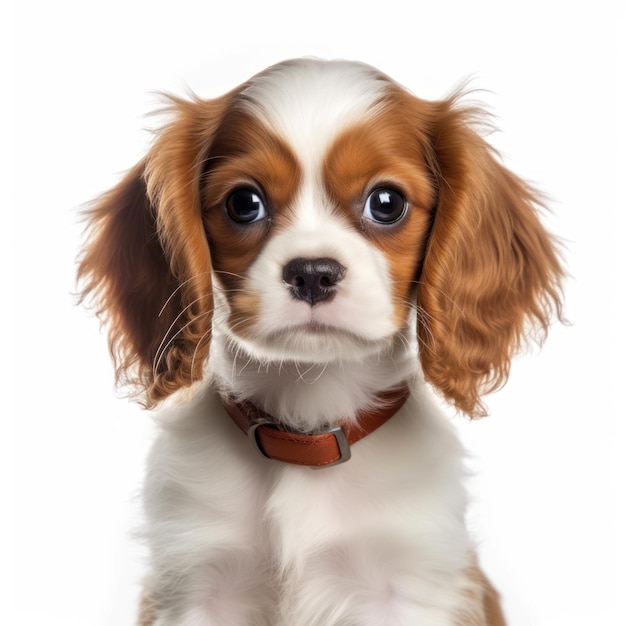 Adorable retrato de un cachorro de Baby Cavalier King Charles Generado por IA