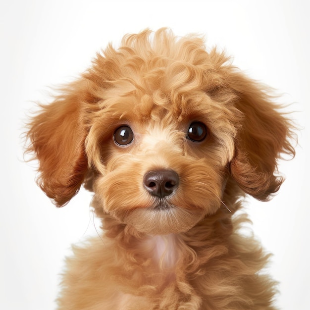 Adorable retrato de cachorro de caniche bebé generado por IA
