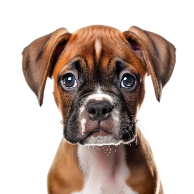 Adorable retrato de cachorro de perro boxer bebé generado por IA