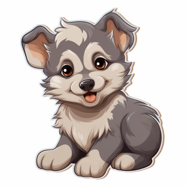 Adorable Wolf Cub Sticker Vector Eine entzückende Ergänzung zu Ihren Kreationen