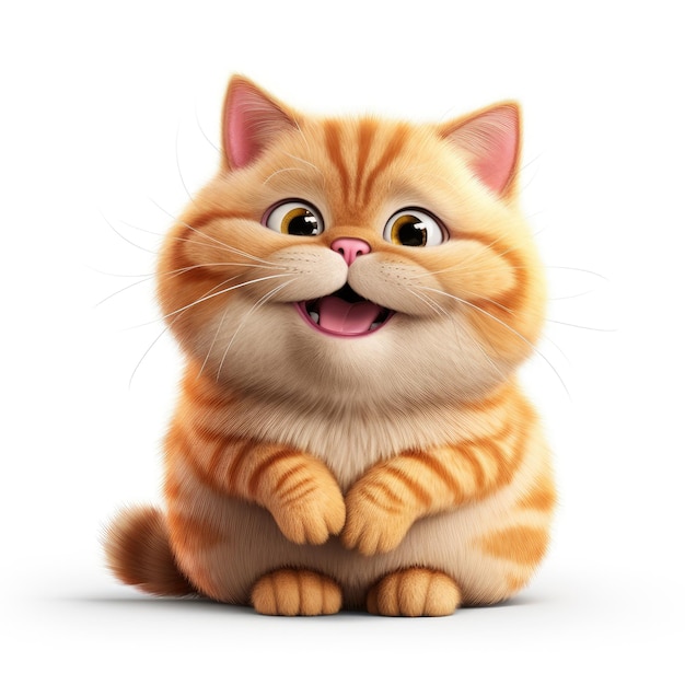 Las adorables aventuras del gato gordo Un lindo personaje de dibujos animados británico de pelo corto Diseño en pintura 3D