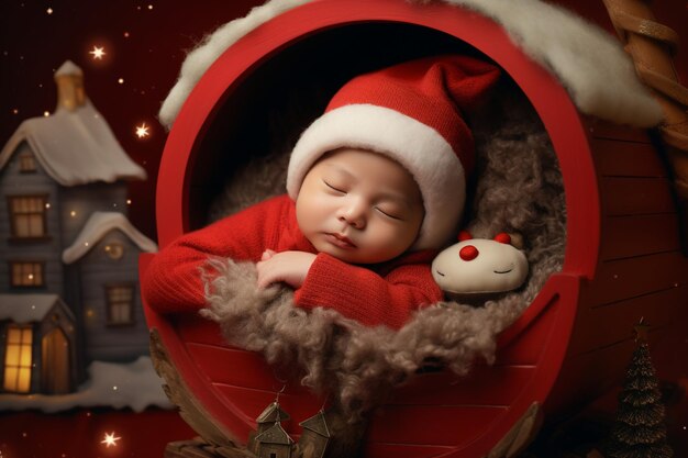 Foto adorables fotografías de recién nacidos y bebés con temas navideños 00024 01