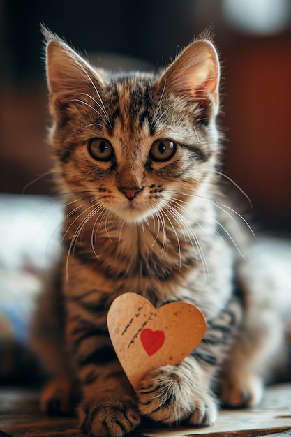 Los adorables gatos de las patas difieren el amor con la magia de San Valentín