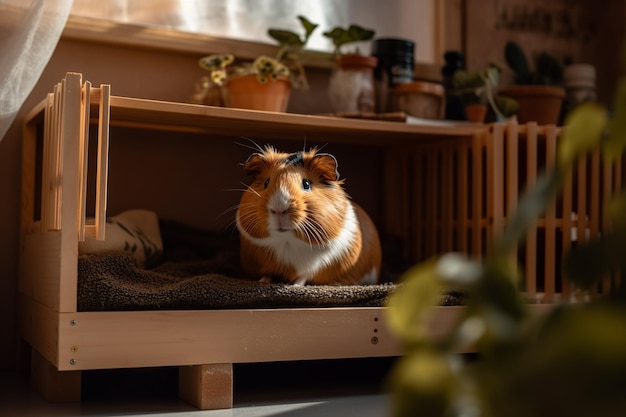 Adorável animal roedor navega por uma pista de obstáculos com emoção saltando sobre obstáculos