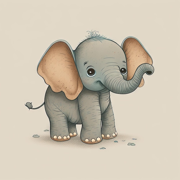 Adorável bebê elefante com uma expressão ingênua