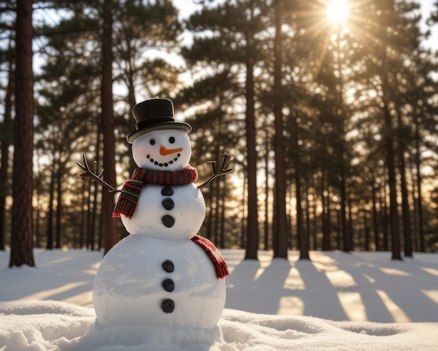 Adorável boneco de neve inverno e confusão Recurso criativo gerado por IA