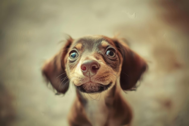 Adorável cachorrinho de Dachshund com olhos cativantes AI gerativa