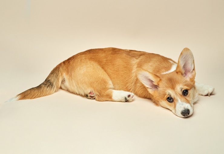 Foto adorável cachorrinho fofo welsh corgi pembroke