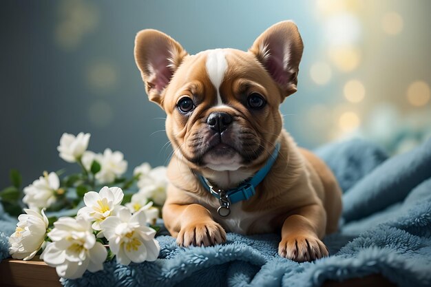 Foto adorável cachorrinho francês