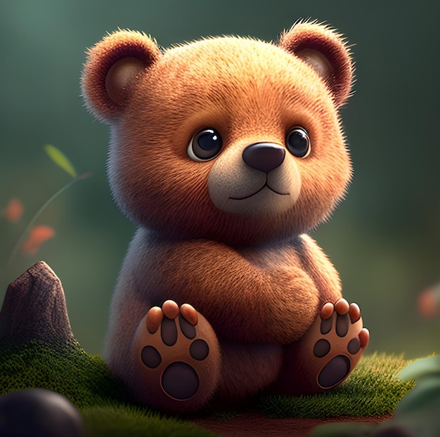 Foto adorável e fofinho um urso fofo