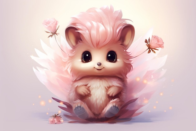 Adorável Fairy Hedgehog na Aventura Inteligência Artificial Gerativa