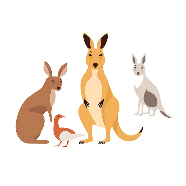 Adorável fotografia de vida selvagem de canguru australiano em Natural Generative Ai