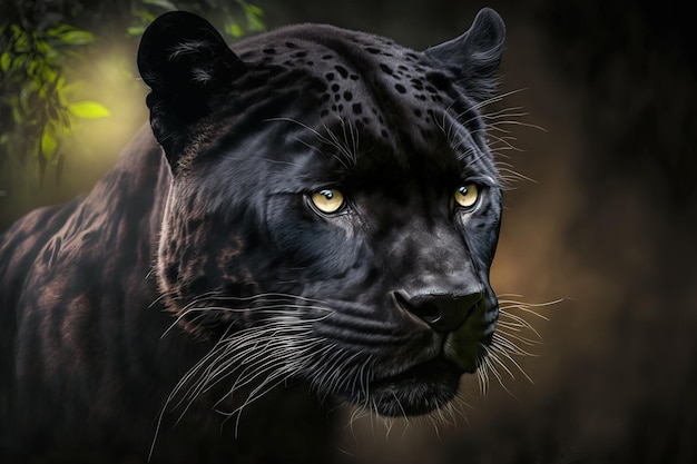 Adorável pantera negra gato grande reino animal