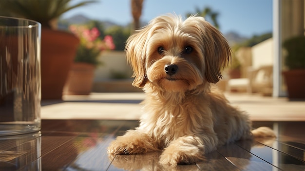 Adorável retrato canino bonito Cockapoo exala felicidade e companheirismo generativo ai