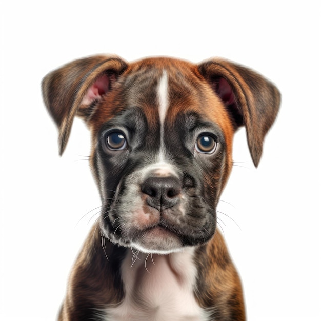 Adorável retrato de filhote de cachorro Boxer gerado por IA