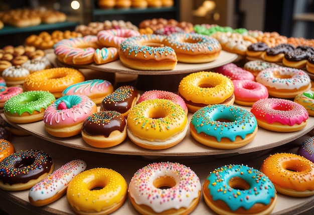 Adorna tu tienda de panadería con tentadores panes de azúcar, deliciosos dulces y deliciosas rosquillas.