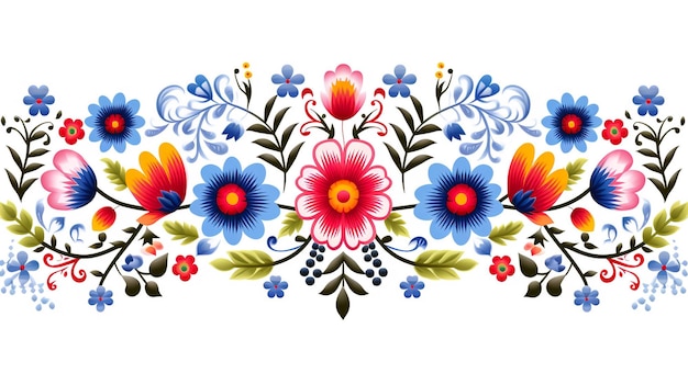 Adorno de bordado popular con flores Decoración de patrón polaco tradicional wycinanka Wzory Lowi