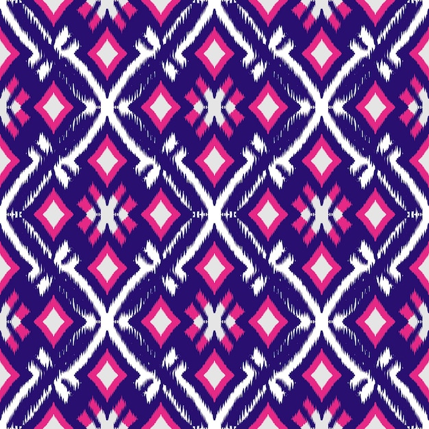 Adorno de folclore geométrico Ikat Textura étnica tribal Patrón de rayas sin costuras en estilo azteca Figura bordado tribal Patrón Ikat escandinavo