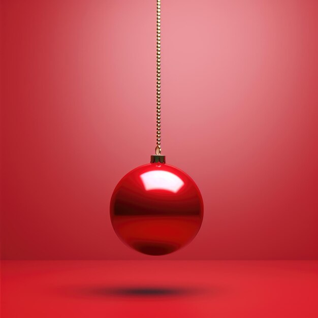 Foto adorno navideño rojo elegante diseño minimalista