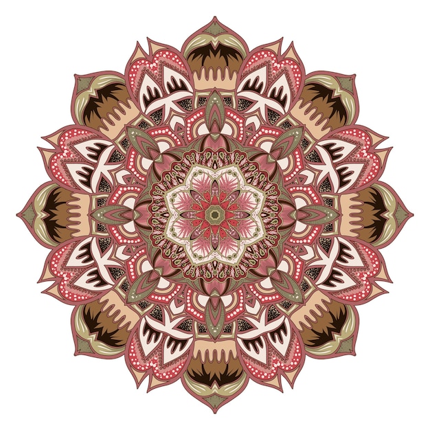 Adorno de roseta vectorial Mandala ornamental