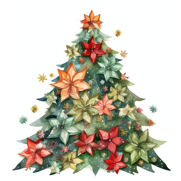 Adornos para árboles de Navidad acuarela invierno