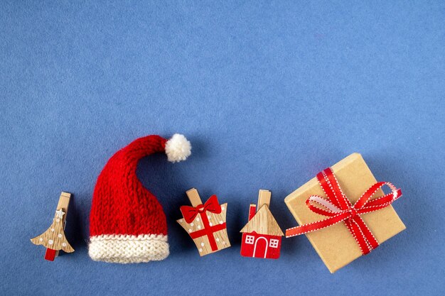 Adornos para árboles de navidad de madera regalo artesanal sombrero de santa