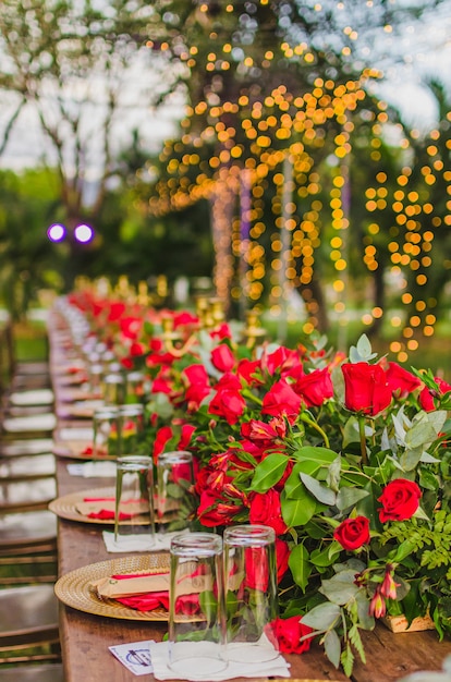 adornos de boda roja