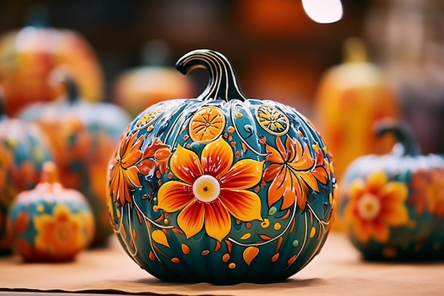 Adornos estampados adornados con elegancia floral de otoño