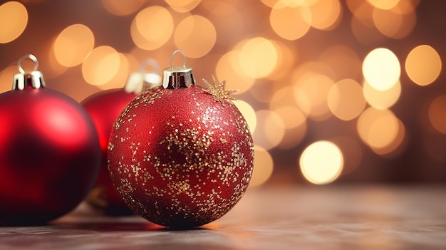 Adornos navideños en bok de decoraciones de luces desenfocadas