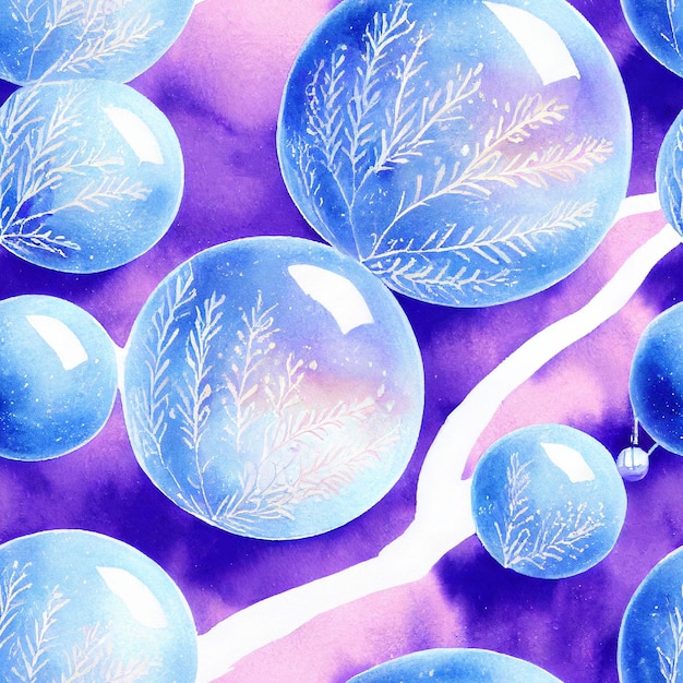 adornos navideños de lavanda. Patrón de retorno sin inconvenientes. Motivo de la vendimia. Arte digital