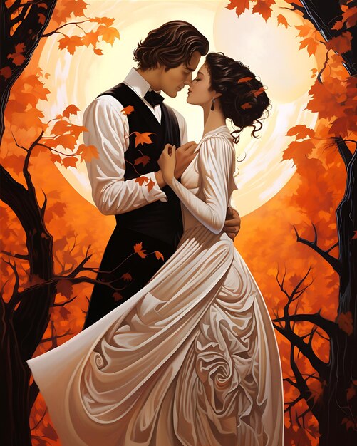 Adoro o casal de casamento de outono.